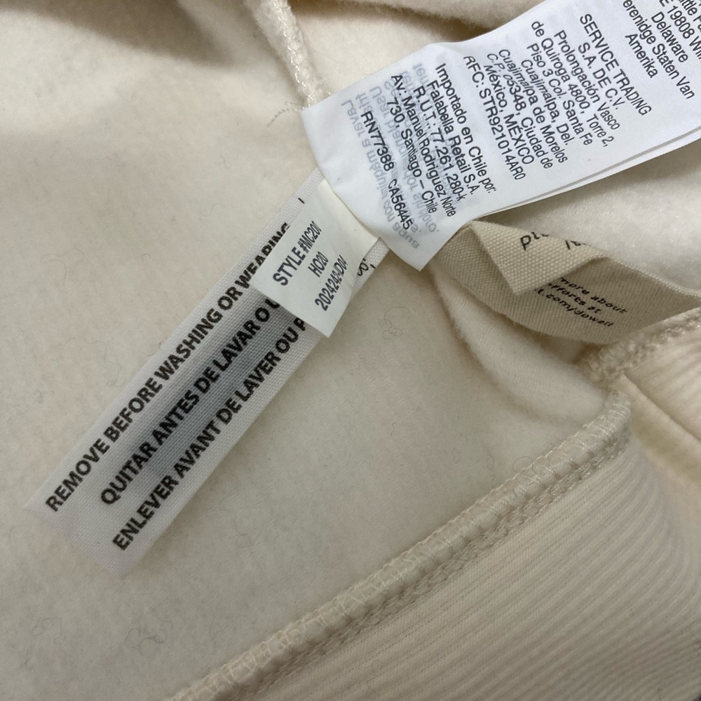 NWOT Madewell Super Comfy Organic MWL Line Cream Sweatshirt Size Small - Picture 9 of 9